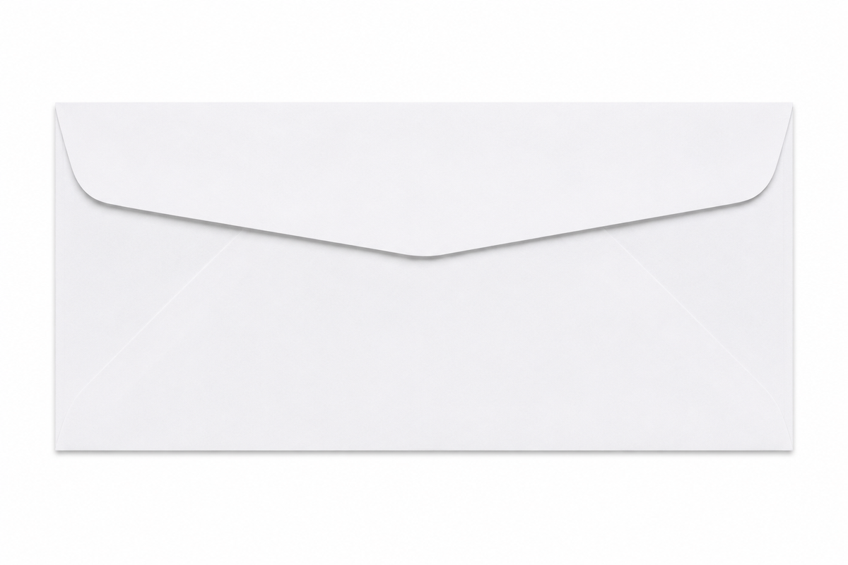 Printmaster® White Wove, 24 lb., #6-3/4 Hitchhiker Dual Purpose Mailer, 3-5/8" x 8-7/8", Extended Flap, Box of 500