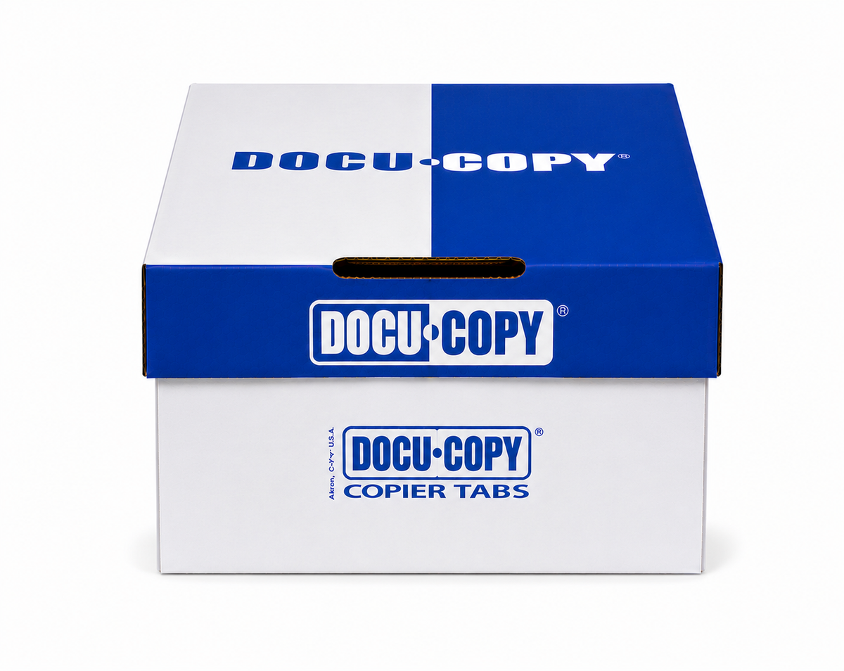 DocuCopy® Digital Copier Tabs, White, 90 lb. Index, 9" x 11", Straight Collated, 5 Tabs, No Holes, Case of 1,250 Tabs