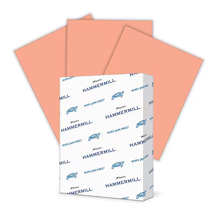 Hammermill® Colors Multipurpose Salmon Smooth, 20 lb., 8.5" x 11", Pack of 500 Sheets (HAM103119)