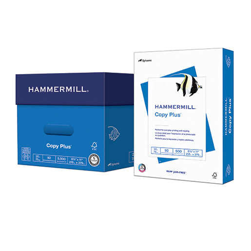 Hammermill® Copy Plus White Smooth, 20 lb., 8.5" x 11", Carton of 1,500 Sheets (HAM105040)
