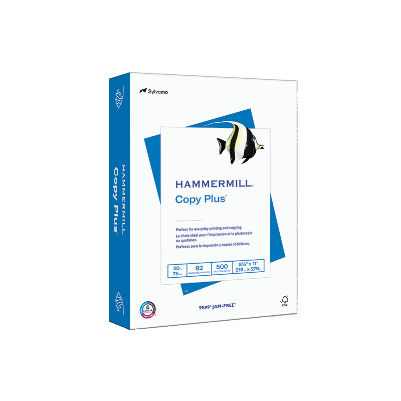 Hammermill® Copy Plus White Smooth, 20 lb., 11" x 17", Pack of 500 Sheets (HAM105023)