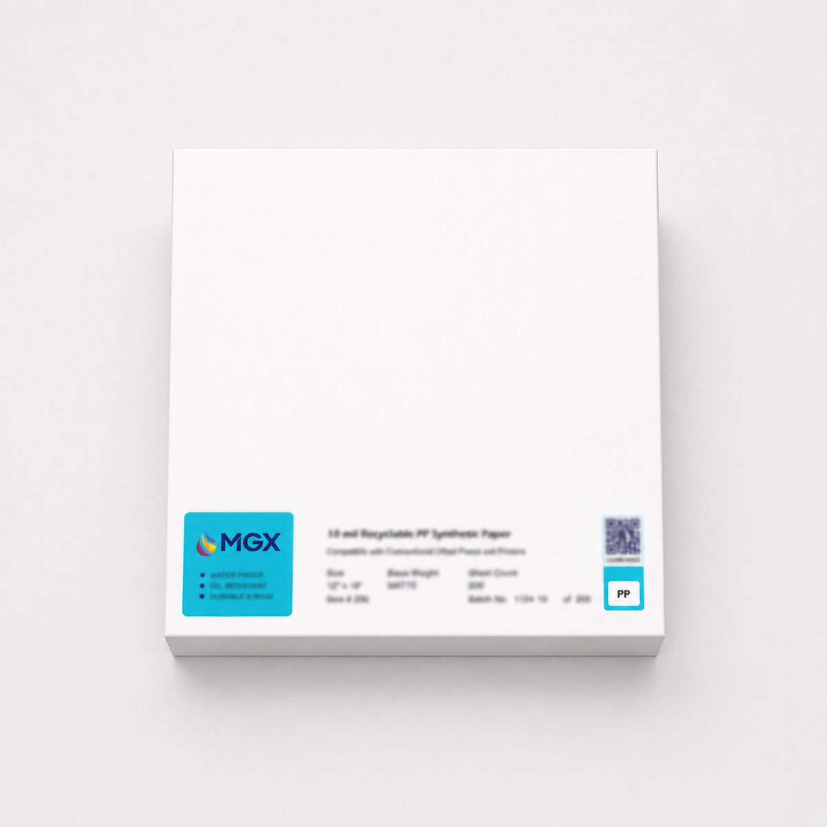 MGX Xquisite™ DT Synthetic White Paper, 8 mil., 12" x 18", Case of 400 Sheets